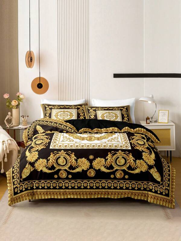 3pcs Polyester Digital Printed Duvet Cover Set